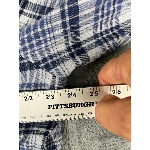 Men's Hurley blue  White Plaid Flannel Long Sleeve Button Down Shirt XL Exc - Picture 8 of 10